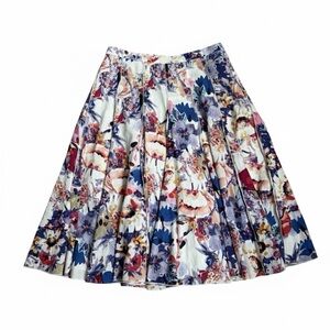 Coldwater Creek Multicolor Floral A-Line Skirt Whimsical Fairy Midi Skirt